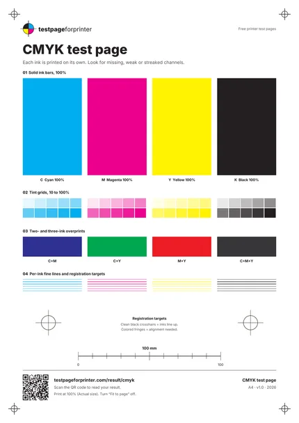 Preview of the CMYK test page