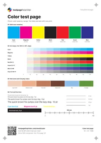 The color test sheet