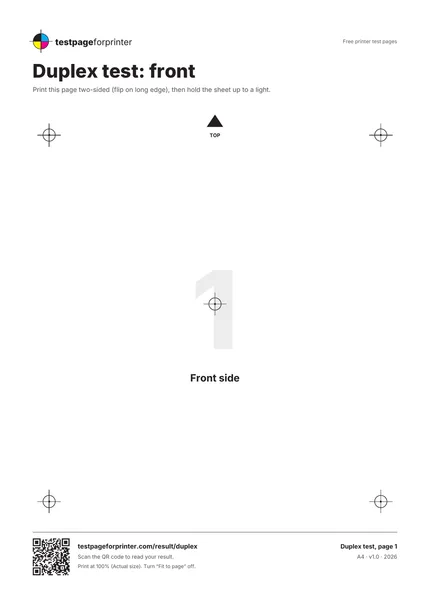 Preview of the Duplex front/back test