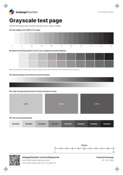 Preview of the Grayscale test page