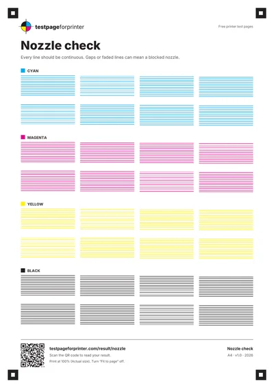 Preview of the nozzle check sheet